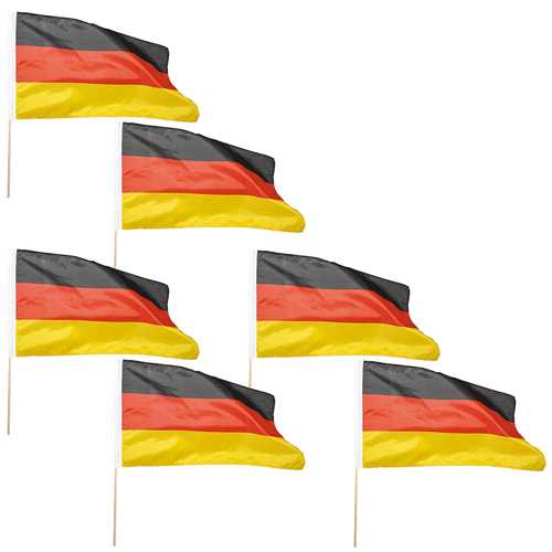 Bundle 6x Stabflagge 45cx30 Holztab Deutschland (6x 14396)