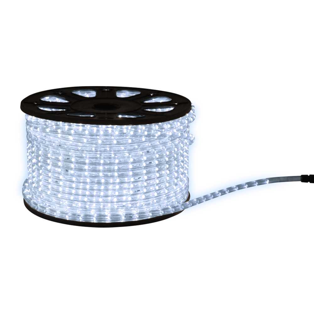Bundle 10x LED-Lichtschlauch 1m weiss rund Ø 13mm + Stromadapter u. Kappe (10x 14673/1x 14678) Für NL