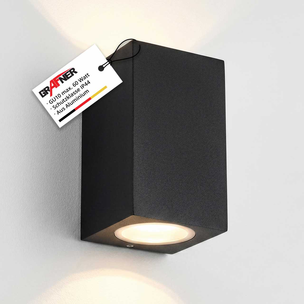 Grafner Aluminium-Wandlampe 37SQWB-2 black WL10312