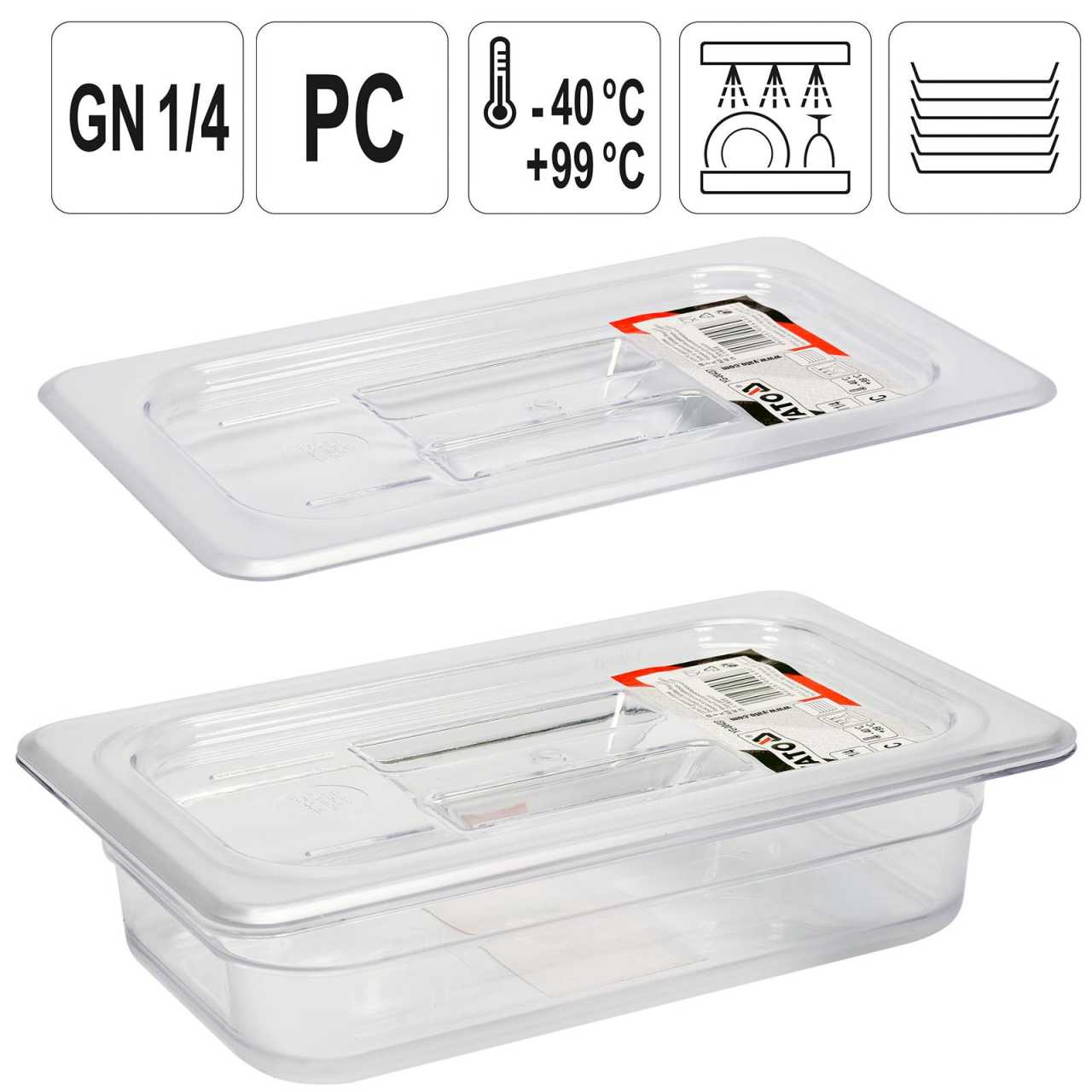 YATO Profi GN Gastronorm Deckel für Behälter Kunststoff 1/4 YG-00437