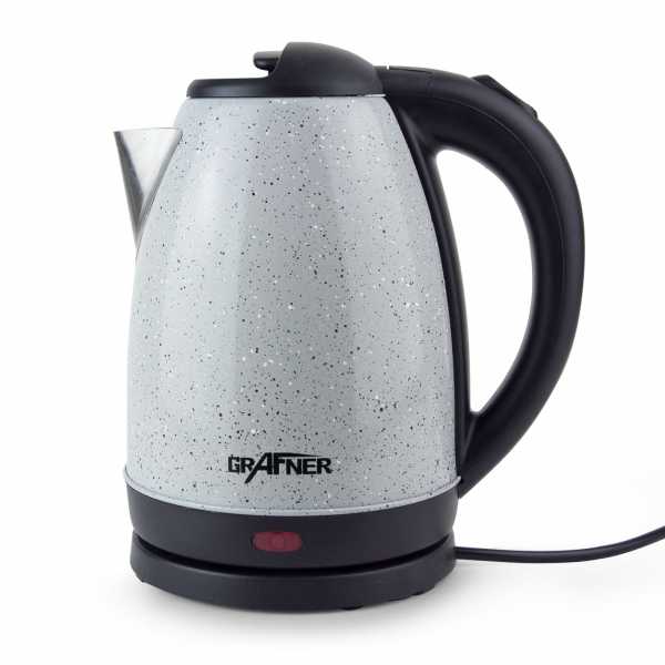 Grafner Design-Wasserkocher Edelstahl 1,7l max. 1800-2200W WK10752 grau Sprenkel