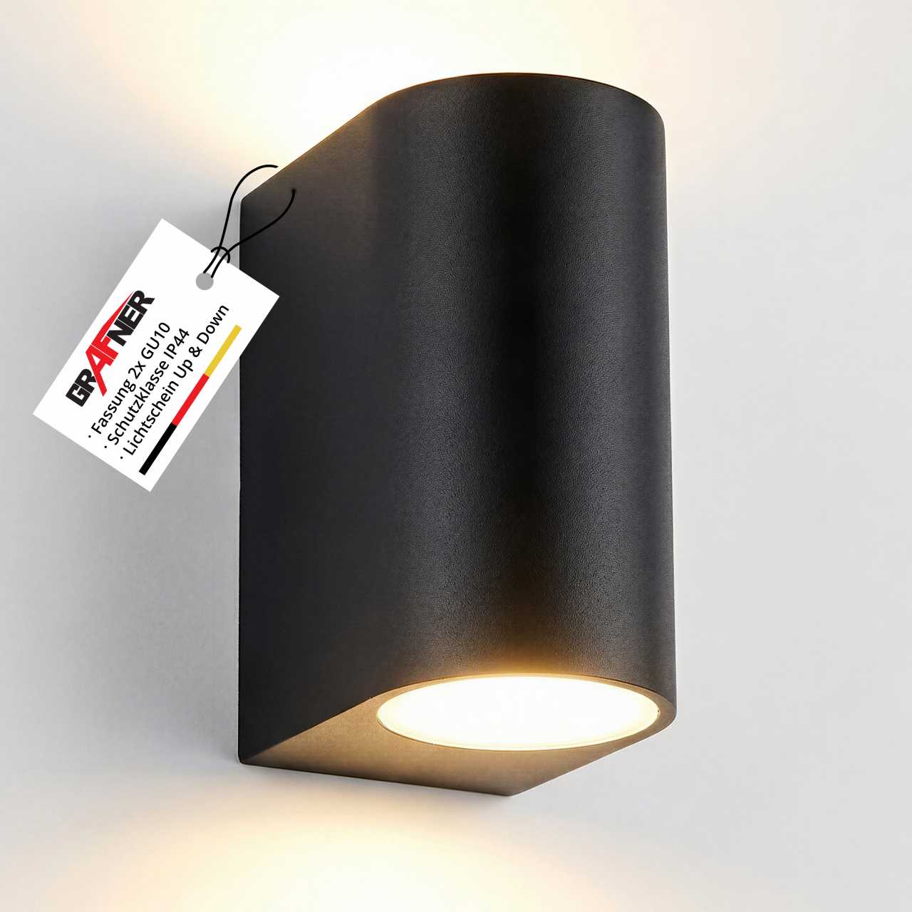 Grafner Aluminium-Wandlampe 37WB-2 Black WL10314 Up & Down