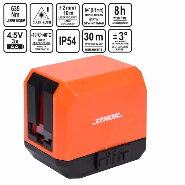 Sthor Kreuzlinienlaser mit 2 Linien | 30m Meter 18000