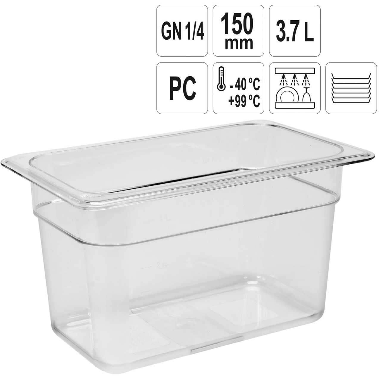 YATO Profi GN Gastronorm Behälter Kunststoff 1/4 150mm YG-00421