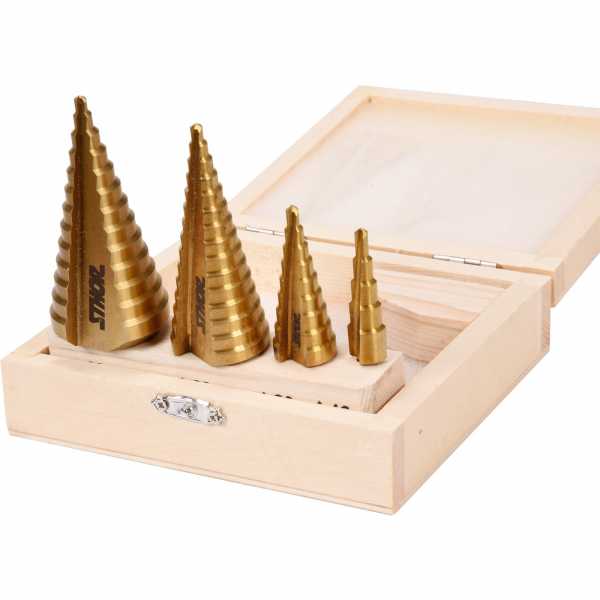 STHOR HSS Stufenbohrer-Set 4 tlg. 4-39mm titanbeschichtet 22617