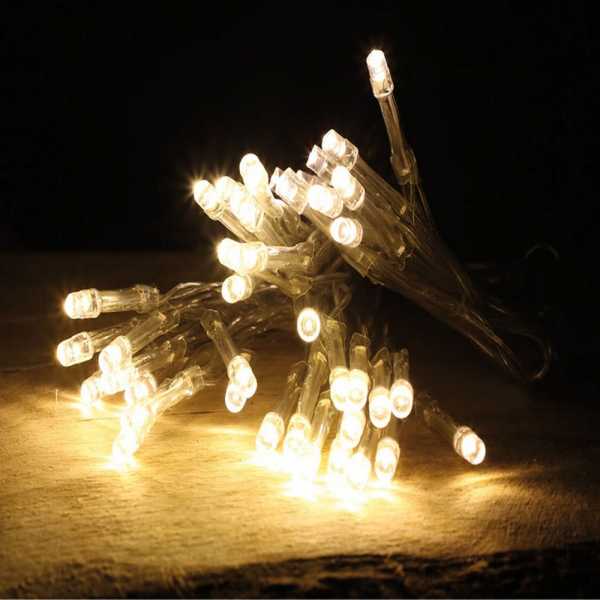 3x Lichterkette LED 48er Warmweiss, transparentes Kabel