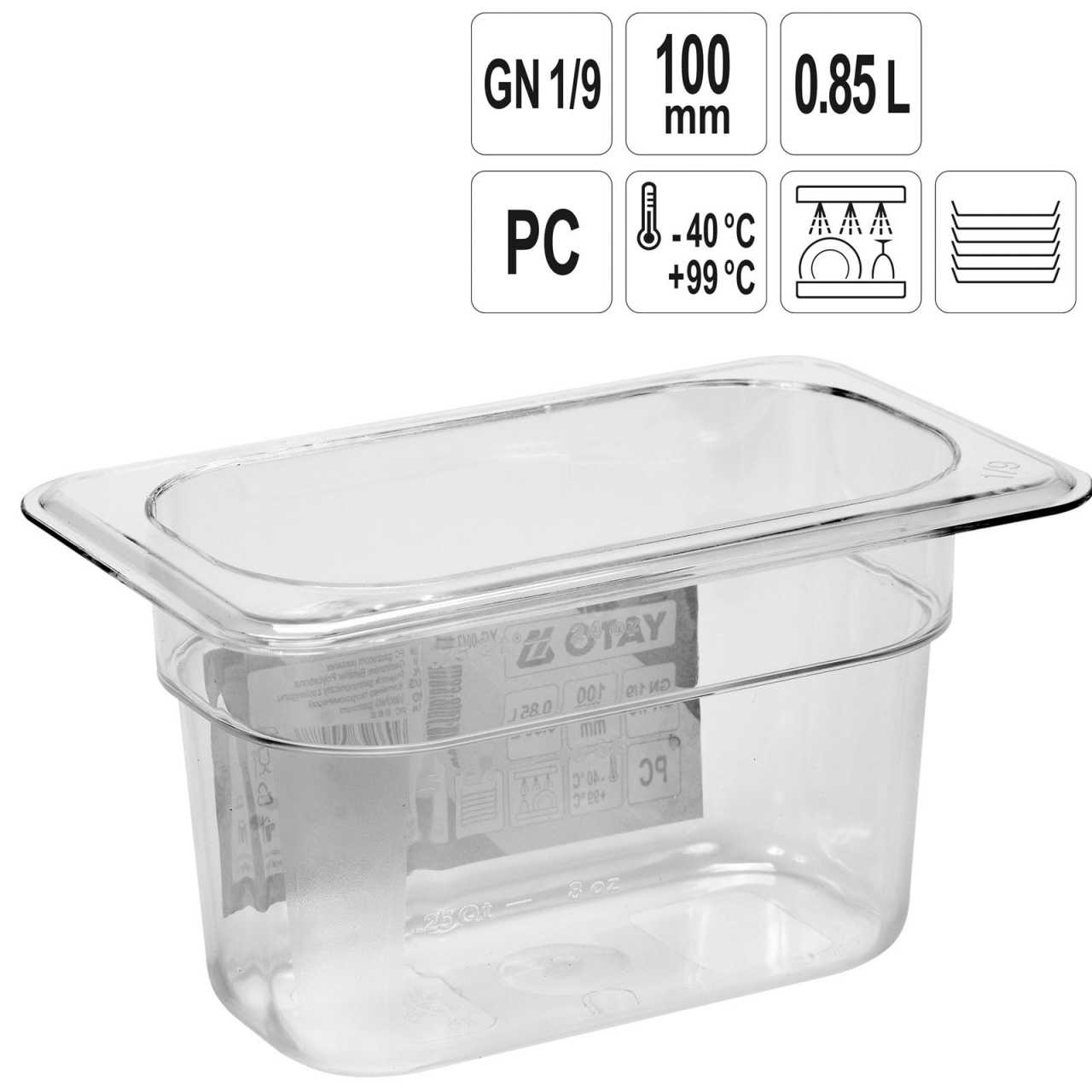 YATO Profi GN Gastronorm Behälter Kunststoff 1/9 100mm YG-00431