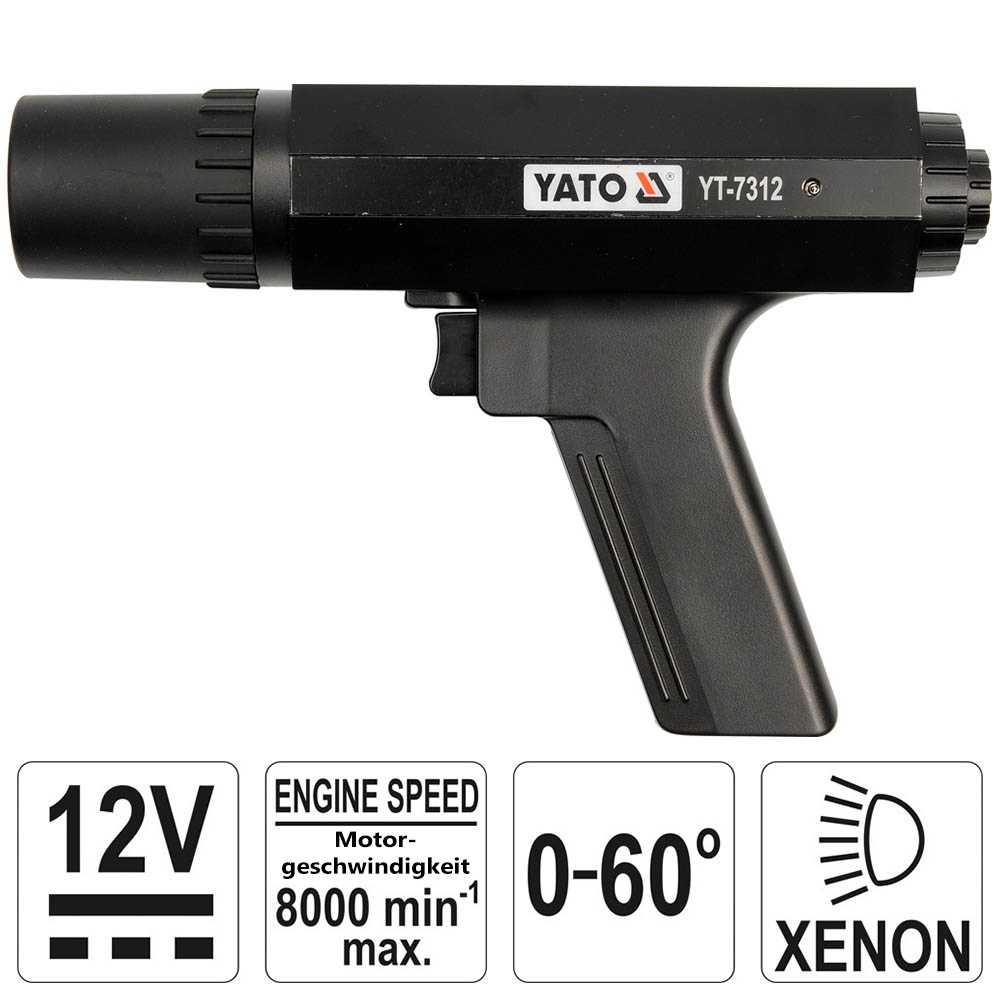 YATO Profi Zündlichtpistole / Stroboskoplampe 12V YT-7312