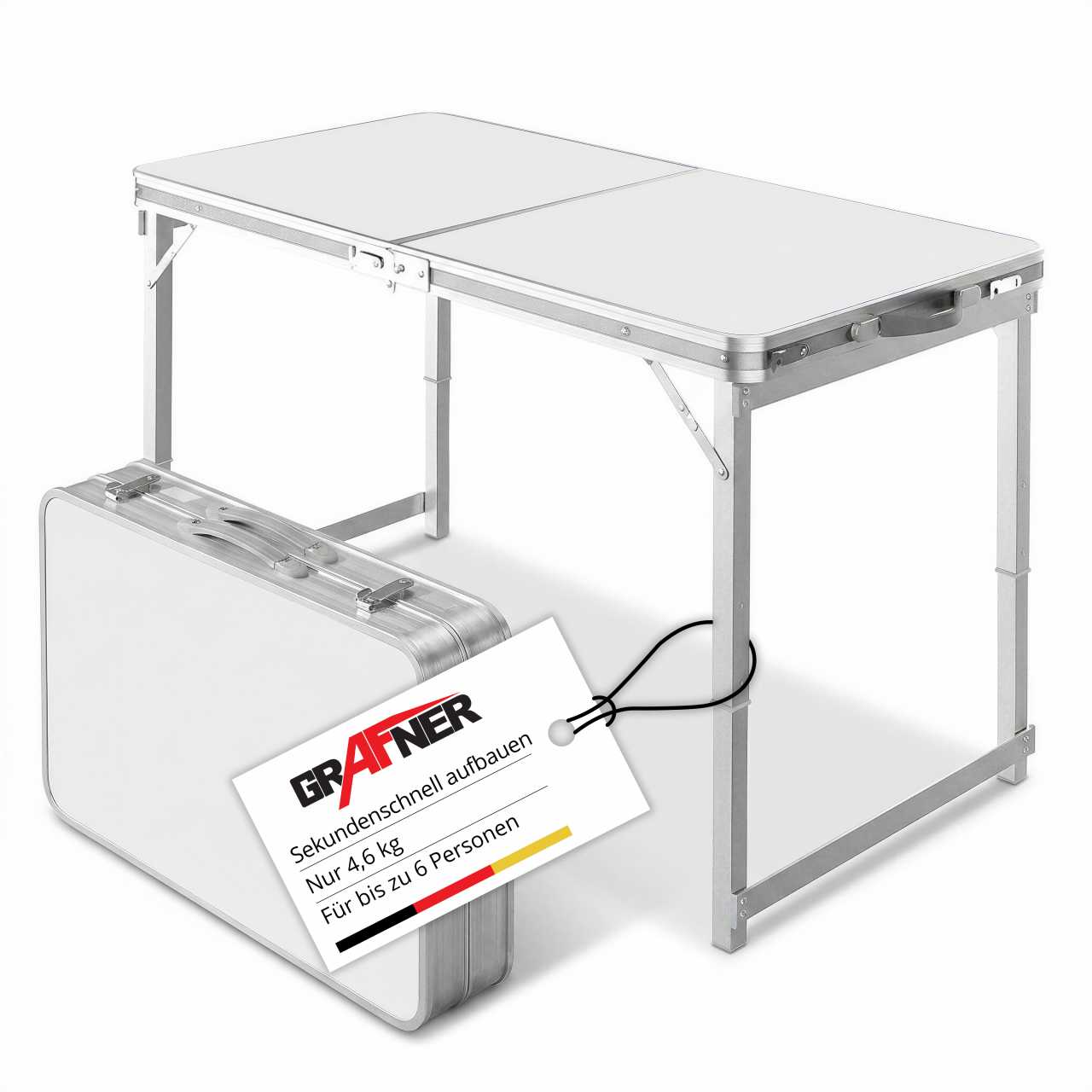 Grafner Campingtisch | Aluminium | Tischplatte MDF | DOPPEL | CT11056