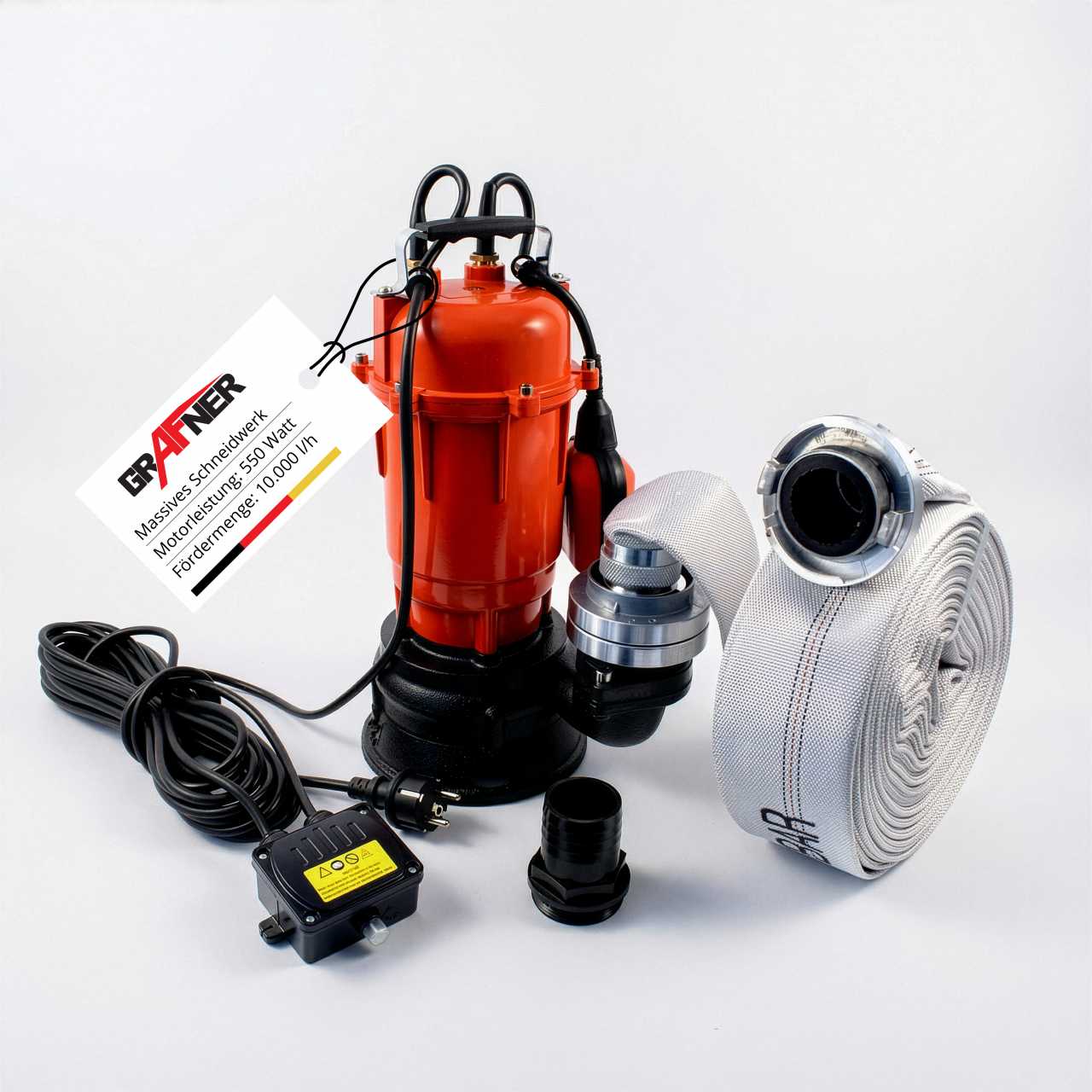Grafner Fäkalien Tauchpumpe 550 Watt / 10000L/h FT11153
